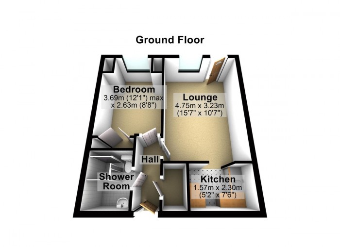 Floorplan for Beehive Lane, IG4