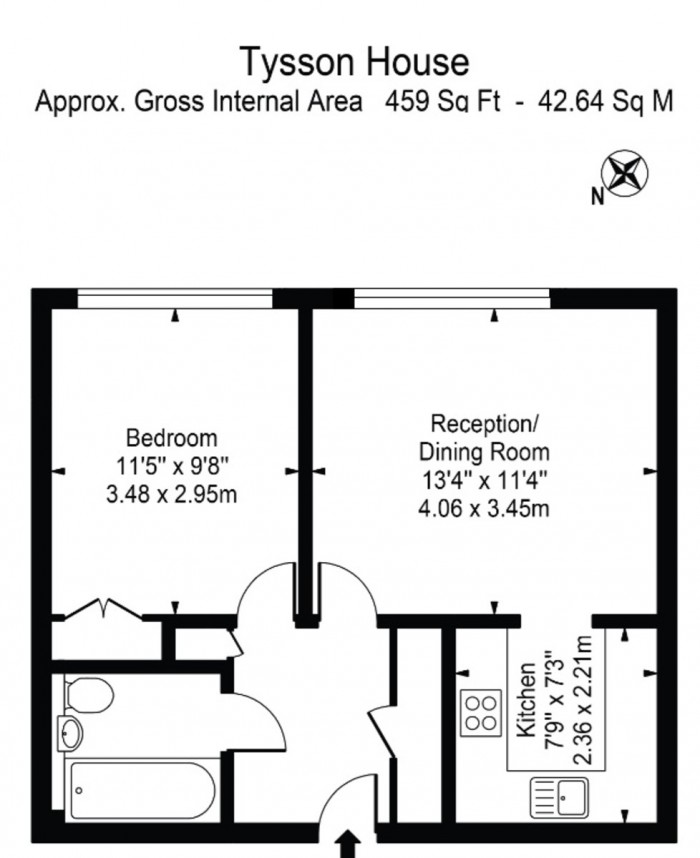 Floorplan for Victoria Park Road, E9